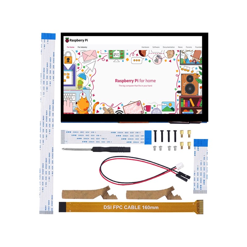 树莓派4.3寸5寸7寸电容触摸显示屏MIPI DSI接口IPS屏免驱