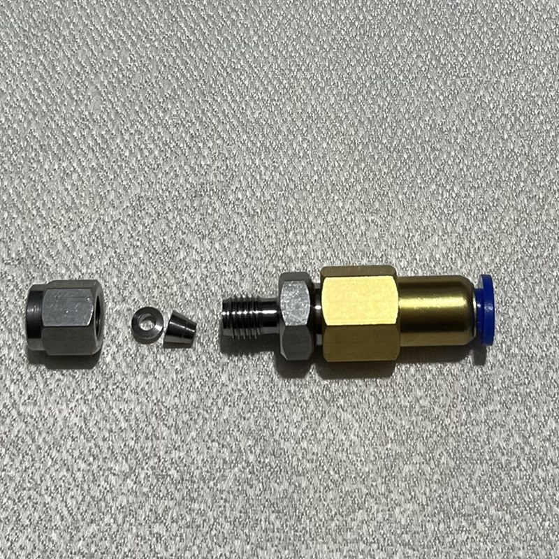 铜管硬管与pu气管软管转换接头 4mm6MM8mm10MM12MM可选铜合金电镀