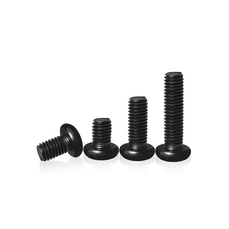 PM碳钢圆头十字螺丝钉铁镀黑色盘头加硬圆头机牙M1M1O.4M2M3M4M5M