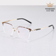 万金宝OG7018玳瑁色眉线设计无框眼镜男款 高端商务近视超轻钛架
