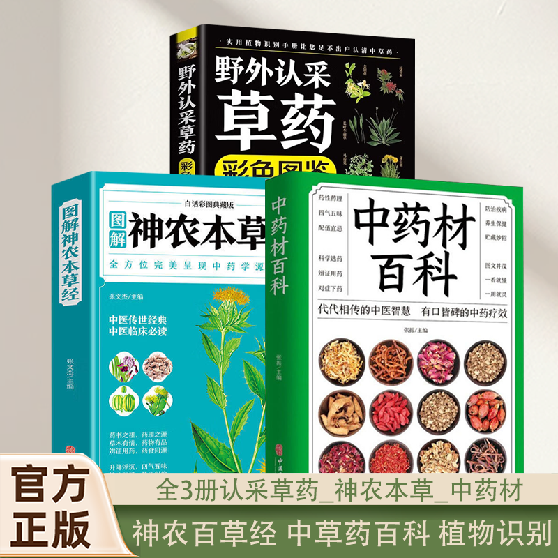 野外认采草药彩色图鉴 高清彩图中草药鉴别与应用实用草药大全植物野外识别手册中华汉方快速认药图谱精编中草药学草药材入门书籍