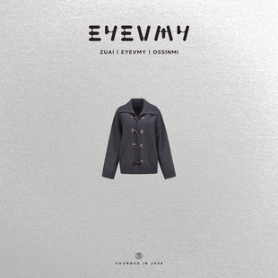 [重磅牦牛绒开衫]抗寒大翻领松弛牛皮扣复古粗针毛织外套