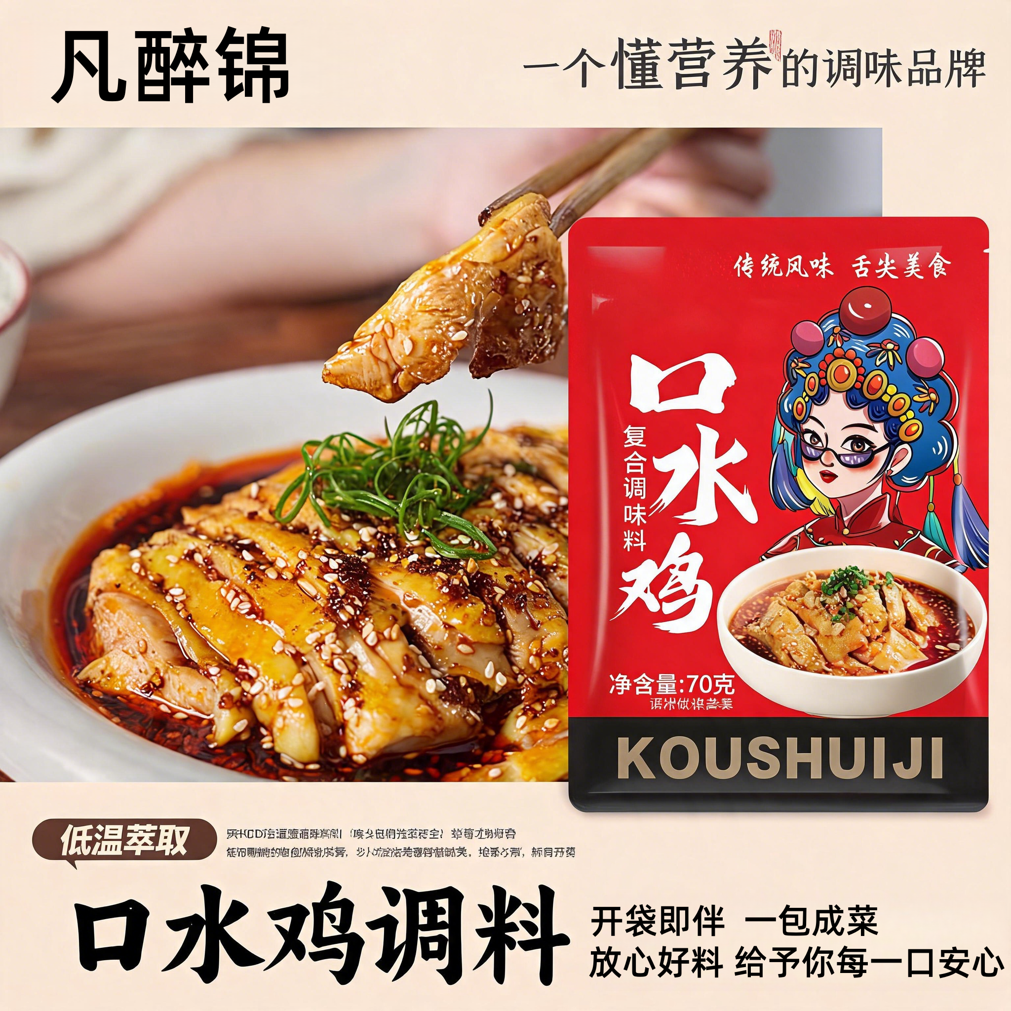 正宗四川口水鸡调料商用家用麻辣辣椒油拌凉皮专用料拌汁料旗舰店