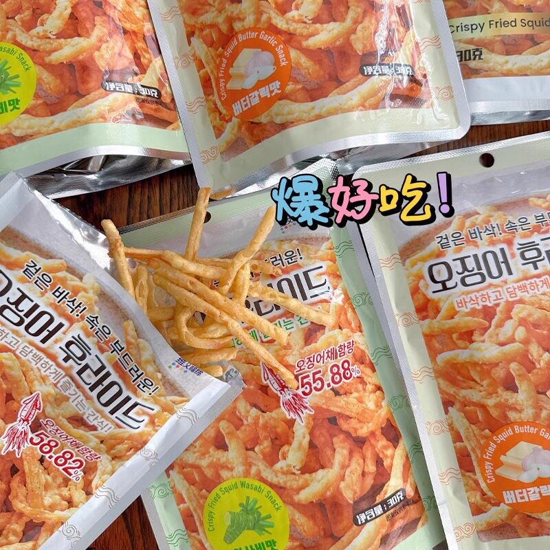 油炸鱿鱼丝黄芥末味香脆条