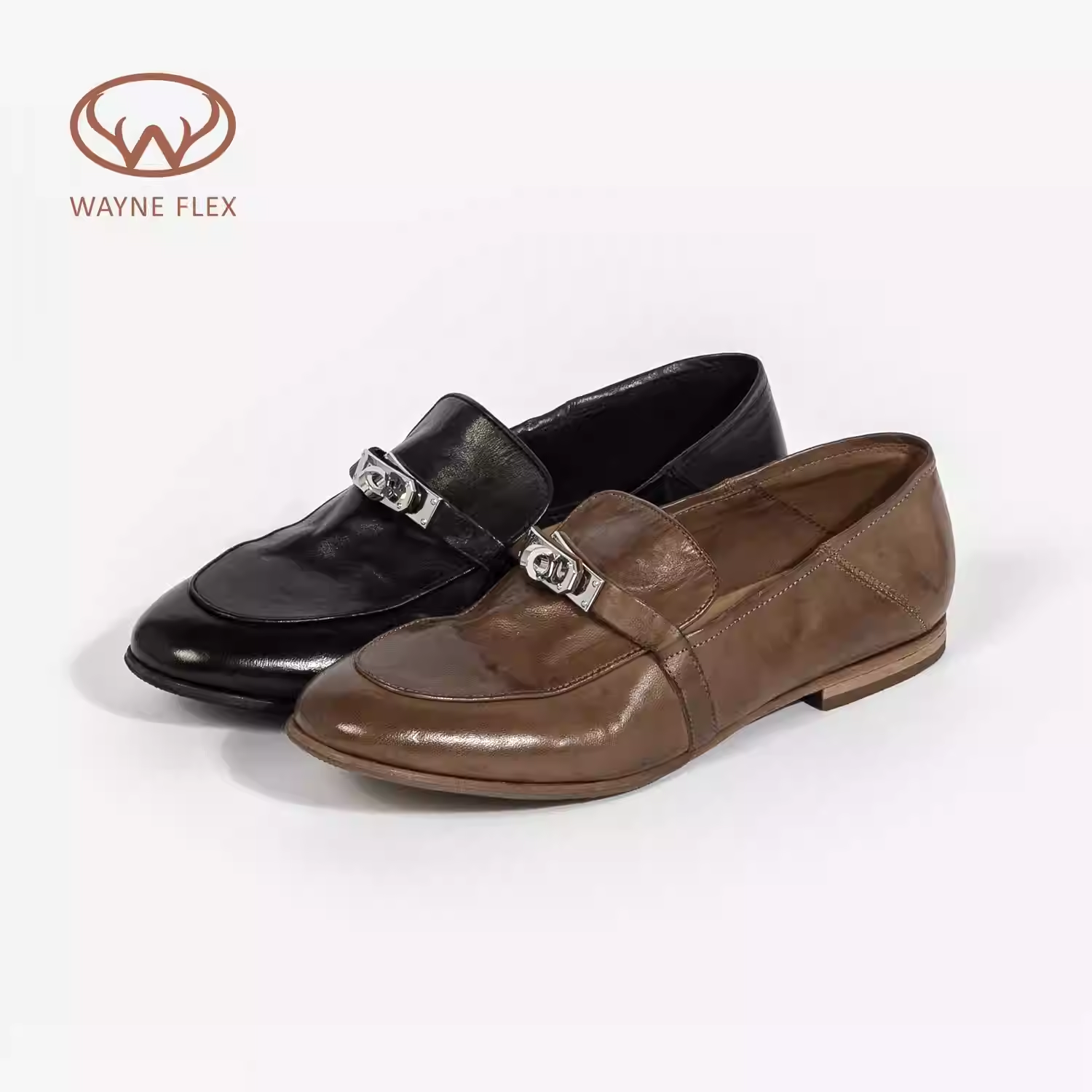 【DaFangLady张大方】意大利进口水洗植鞣马皮锁扣乐福鞋WF1252