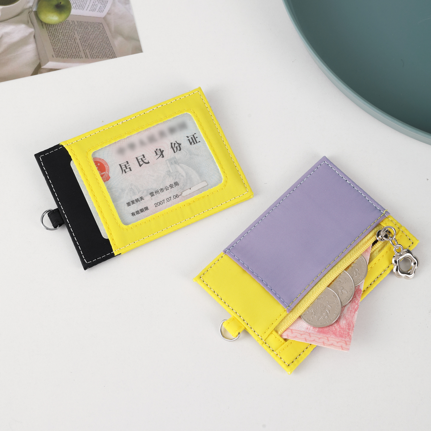 简约学生校牌校卡挂脖套证件卡饭卡套零钱卡包多卡位挂绳校园卡套