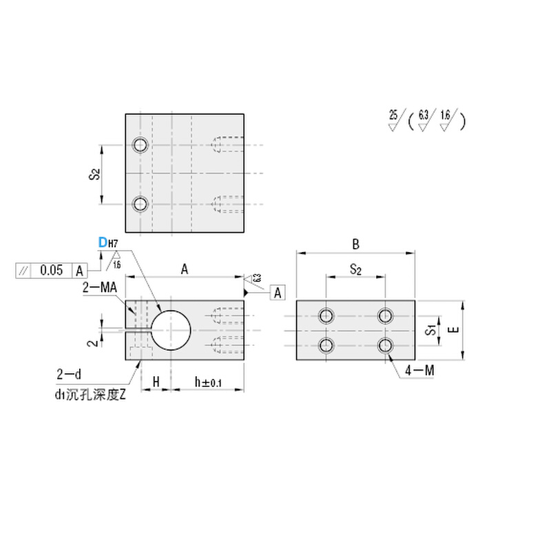 。底座用支架无法兰型 CLHB CLHNM CLHBM CLHAM CLHS CLHB10 121