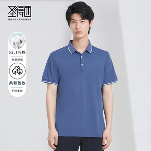 翻领polo衫 T恤 时尚 休闲短袖 圣得西男士 薄款 2025夏季 纯色半袖 款