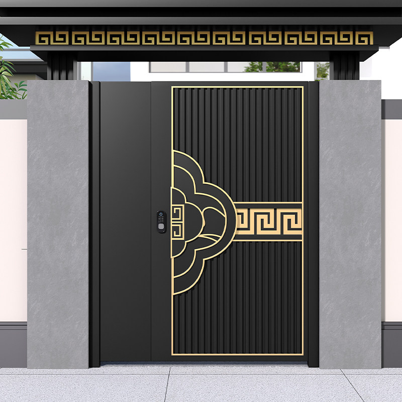 铝合金别墅庭院大门铝艺精雕大门铁艺花园乡村院子自建房电动大门