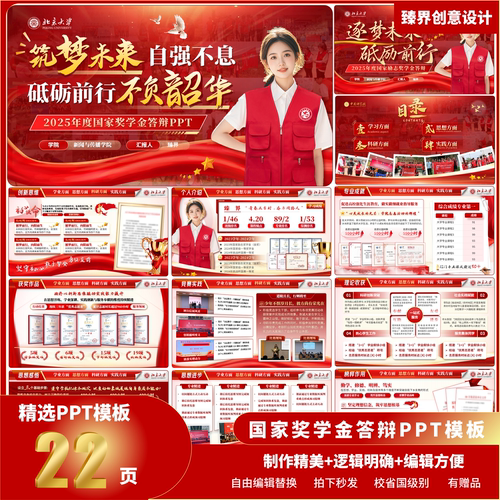 奖学金答辩申请PPT模板