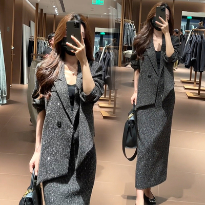 拉夏贝尔时尚套装裙洋气质两件套