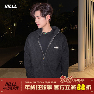 IIILLL童锦程立领拉链针织开衫男冬宽松韩版休闲潮流百搭毛衣外套