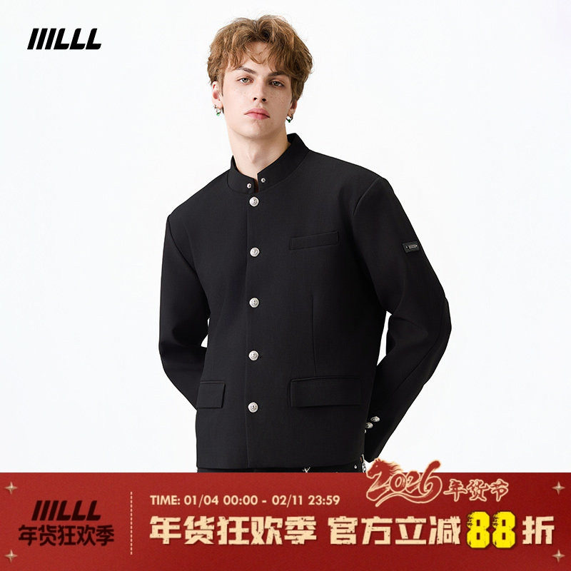 IIILLL童锦程新中式国风西装秋款中山装夹克男高级感休闲立领外套,男装,休闲西服,淘宝优惠券,粉丝福利购,淘宝优惠卷