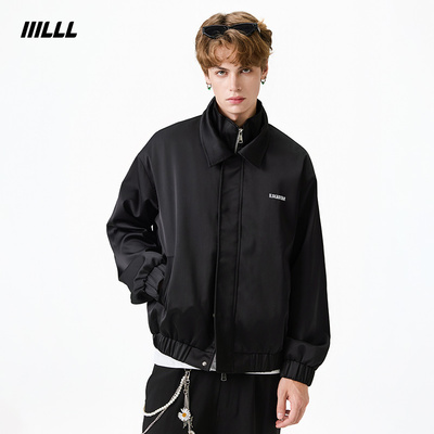IIILLL童锦程假两件夹克外套男早秋美式潮牌设计感小众高街棒球服