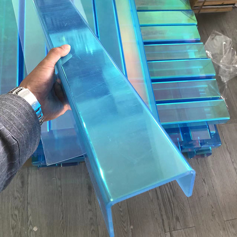 厂家直供亚克力板透明有机玻璃板整板加工炫彩板烤弯热弯折弯