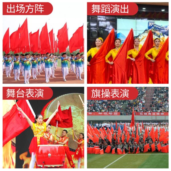 防水装饰红旗5号红旗红色彩 1号纯色武术飘旗彩旗五表空白3演4号