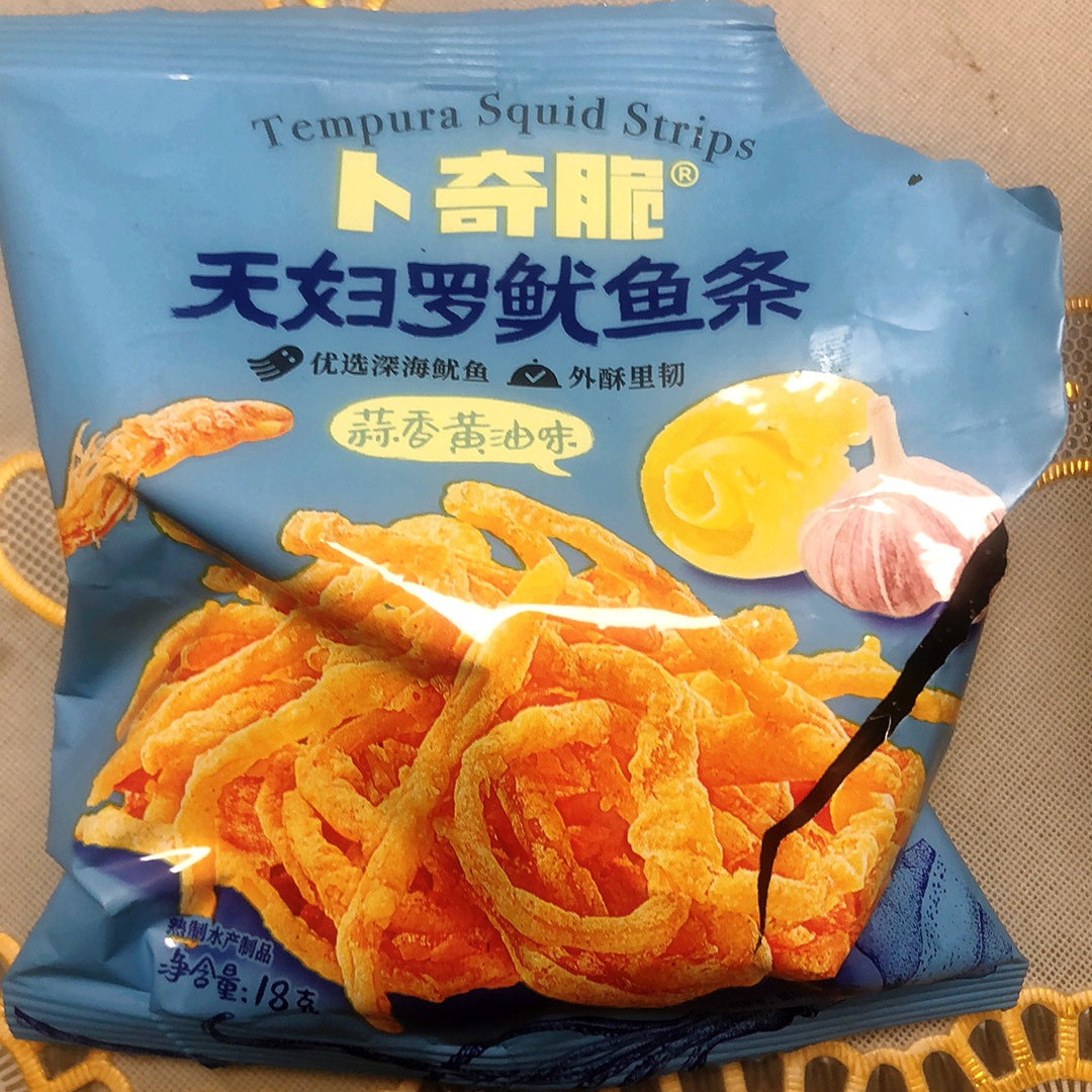 吮指脆皮鱿鱼条香脆芥末鱿鱼丝片即食追剧休闲解馋小吃网红零食品