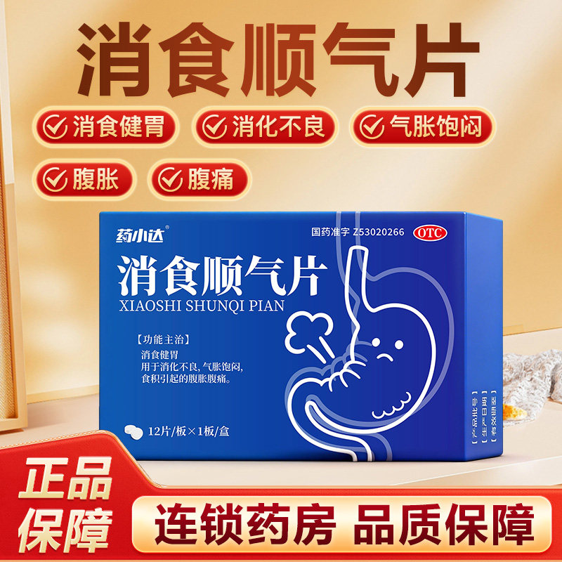 药小达消食顺气片12片消食健胃消化不良气胀饱闷食积腹胀腹痛