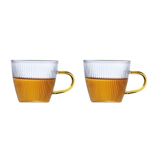 锤纹功夫茶具品茗杯家用带把水杯X小杯子品茶 小茶杯耐热玻璃日式