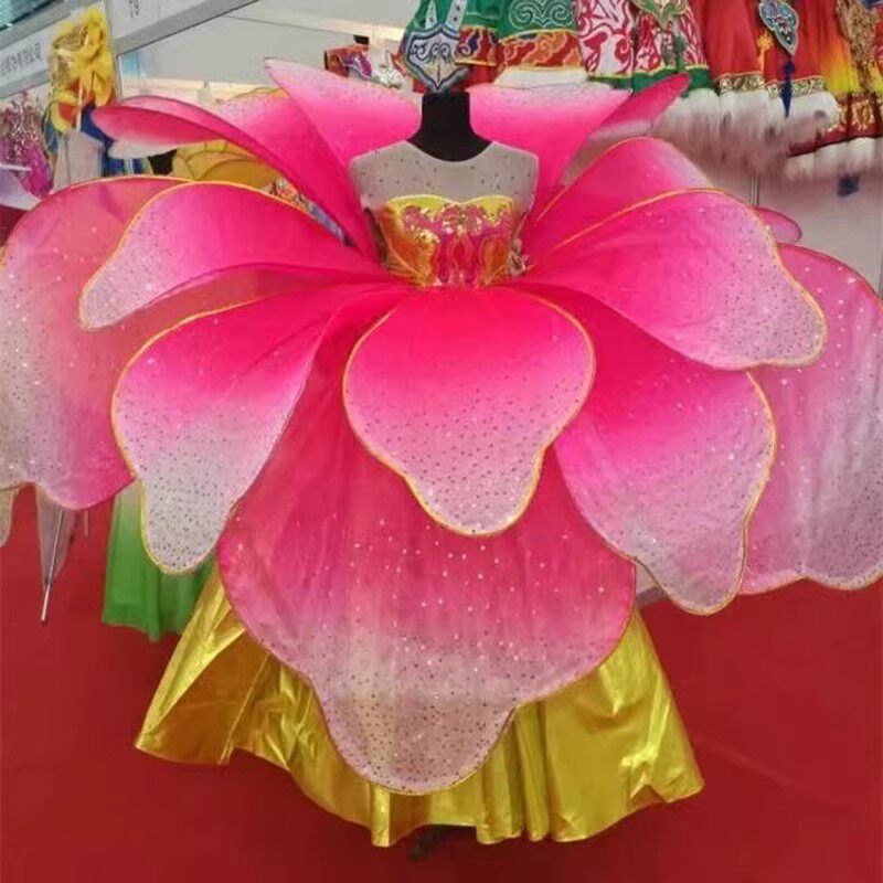 开场舞大摆裙2023新款现代舞蹈演出服民族风长裙舞台装莲花开幕式