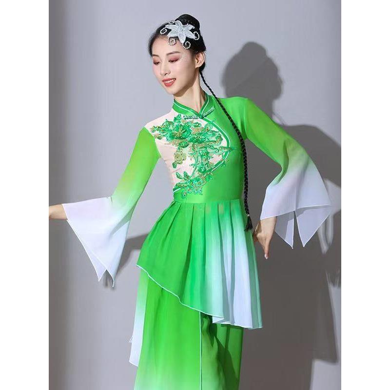 秧歌服演出服女新款秧歌扇子舞套装中老年广场舞咏荷古典舞蹈服装