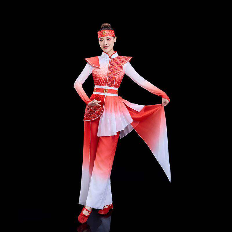 打鼓服演出服女中国风开场舞民族喜庆水鼓舞秧歌腰鼓舞龙舞狮服装