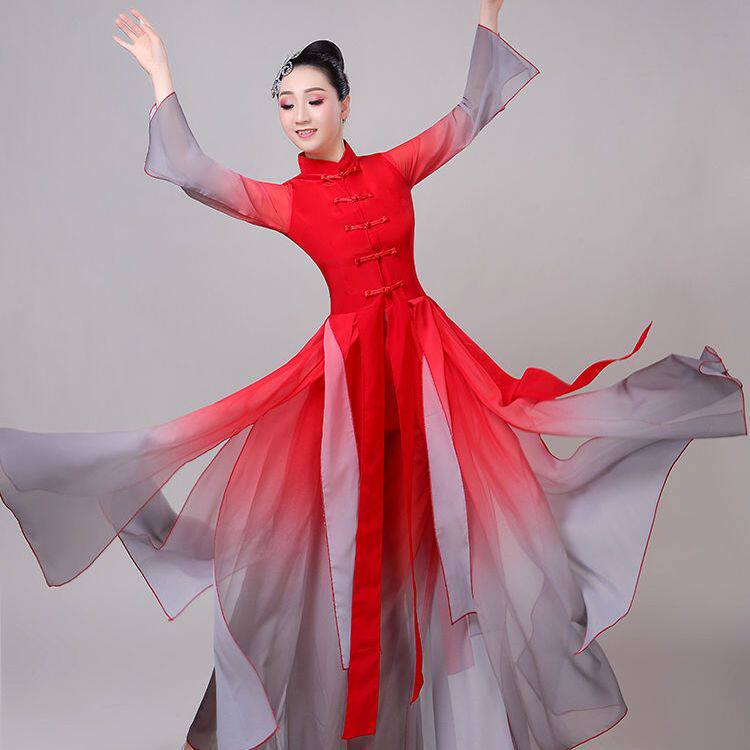 新款古典舞服女飘逸中国风大气开场舞古装仙气学生艺考独舞表演服
