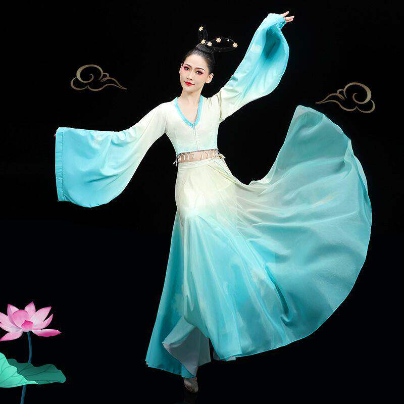 古典舞演出服女飘逸玉林采葛同款纱衣中国风水袖飘带长裙舞蹈服装