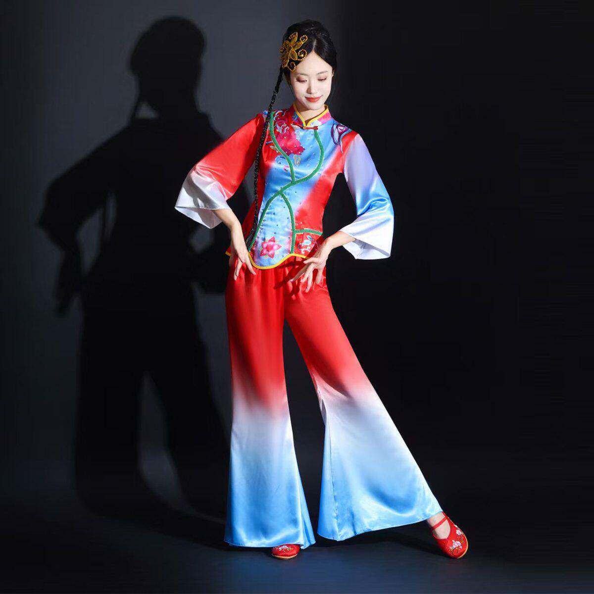 秧歌服2025新款舞蹈腰鼓队服装打鼓服演出服中国风时尚精致中国风