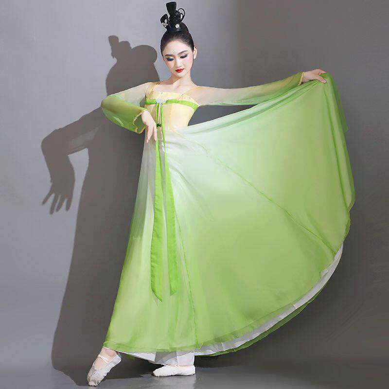古典舞演出服女飘逸中国风新款茶艺舞蹈服装汉唐汉服古筝表演套装