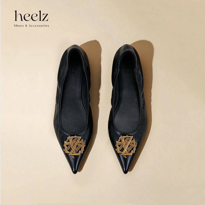 heelz设计师手工鞋履 ｜3D立体字母平底芭蕾羊皮平底鞋 1公分