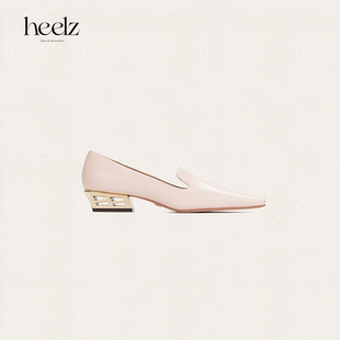 heelz设计师手工鞋履 ｜H繁花跟牛皮鸭嘴 乐福鞋  3.6 公分