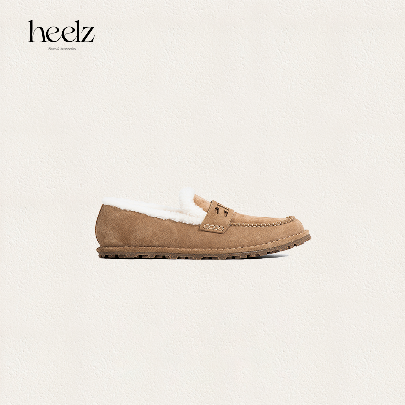 heelz设计师手工鞋履 ｜H 几何繁花羊羔毛乐福鞋