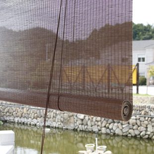 漆上窗帘竹帘卷帘户外凉亭家用阳台遮阳帘防晒防水防霉室外竹卷帘
