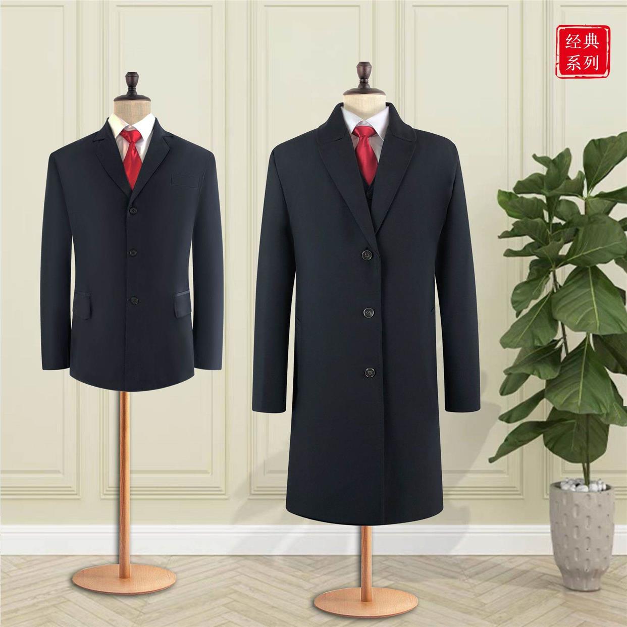 高档寿衣中山装殡葬用品冲喜衣老人服男款送老衣毛呢韩版全套西装