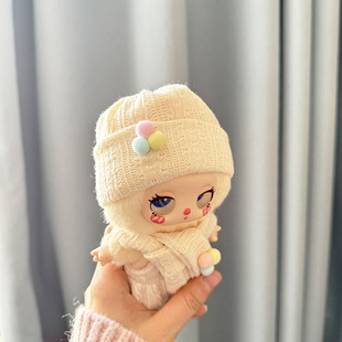 仅售娃衣】16cm莉拉LUKY CAT挂件玩偶裙子毛绒娃娃衣冬日彩球帽装