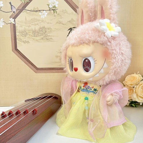 38cm拉布布毛绒娃娃衣服着替Labubu公仔衣服MOKOKO甜心古风汉服装