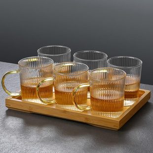 家用客厅耐高温杯具大容量泡茶杯子喝水待客 高硼硅玻璃杯水杯套装