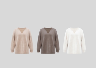 30羊绒70澳洲羊毛350克7针上衣 隐形小火炉小V羊绒衫