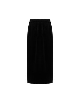 丝滑钻石金丝绒复古0负担触感黑色a字半身裙W24AR6002