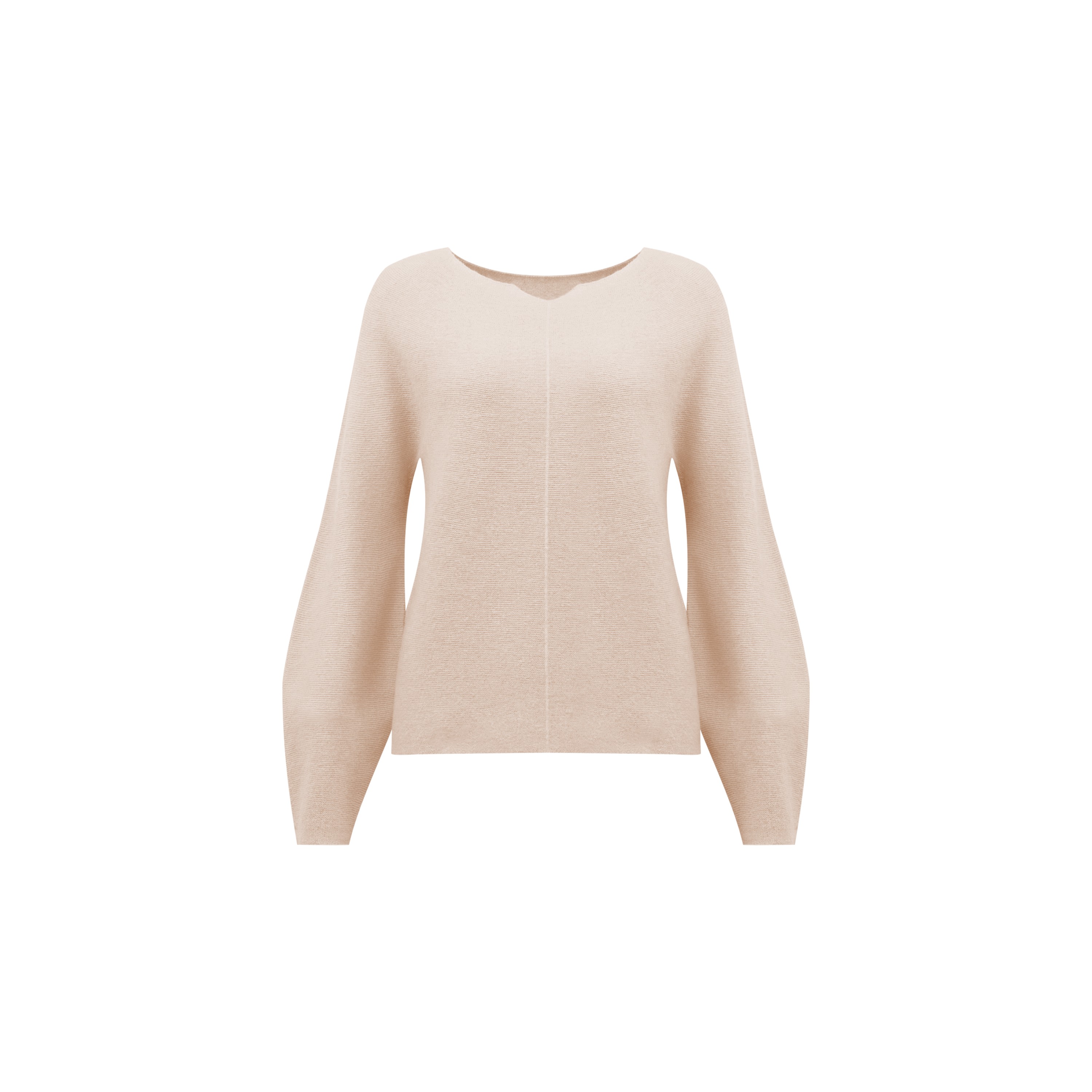 【正反针小V无缝羊毛衫】90毛条100羊毛甜美灯笼袖毛衣W23DF1012