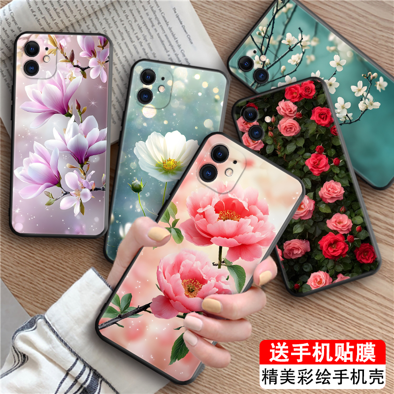 皑晨适用于iphone11手机壳a2223软胶A2223意镜iphne11保护套i11樱花苹果ll浪漫玫瑰6.1寸花海apple春天iPnone