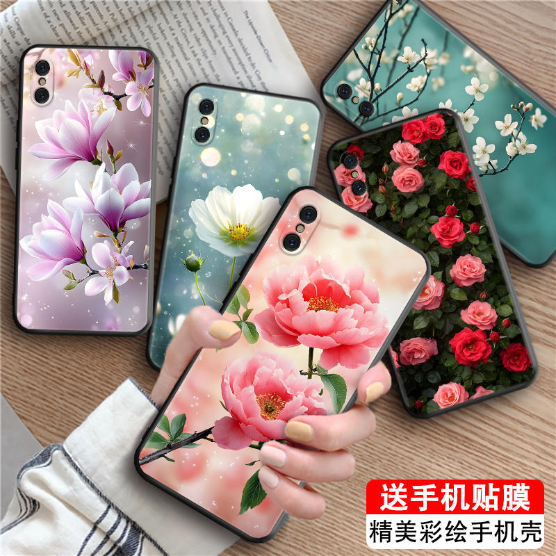 皑晨适用于iphonex手机壳iPhinex春天叉s软胶A1901保护套A1902花海A1865意镜pgxs防摔5.8寸樱花萍果Xs浪漫玫