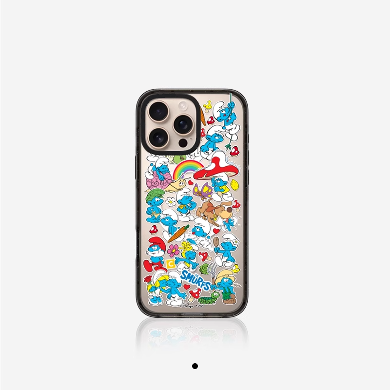 联名蓝精灵系列16Pro适用iPhone15ProMax苹果14Plus卡通动漫可爱13Pro明星同款12防摔保护手机壳代购华强北