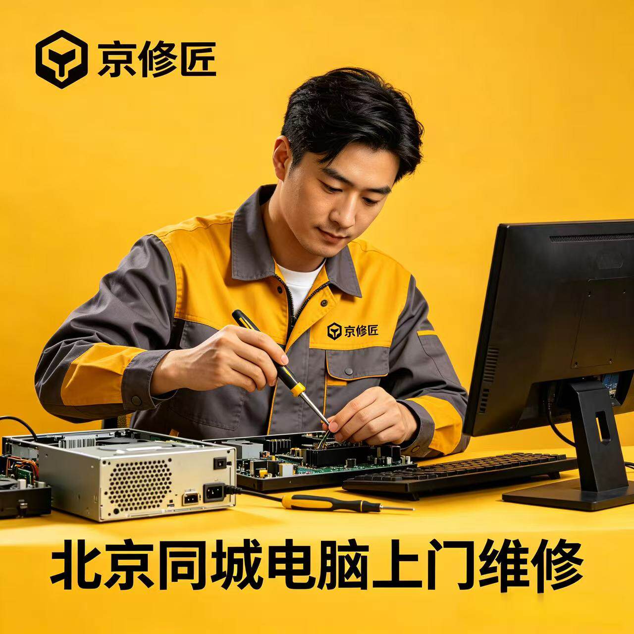 【30分钟可上门】北京电脑维修上门笔记本不开机进水台式无信号