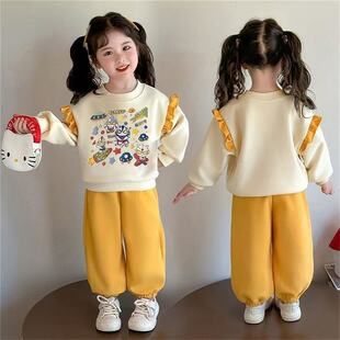 女童赛罗纯棉春装卫衣套装2026春秋新款儿童衣服宽松洋气运动休闲