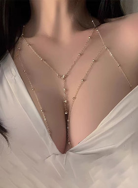 胸链可调节锁骨链身体链装饰链配饰品项链女小众性感锁骨链条饰品