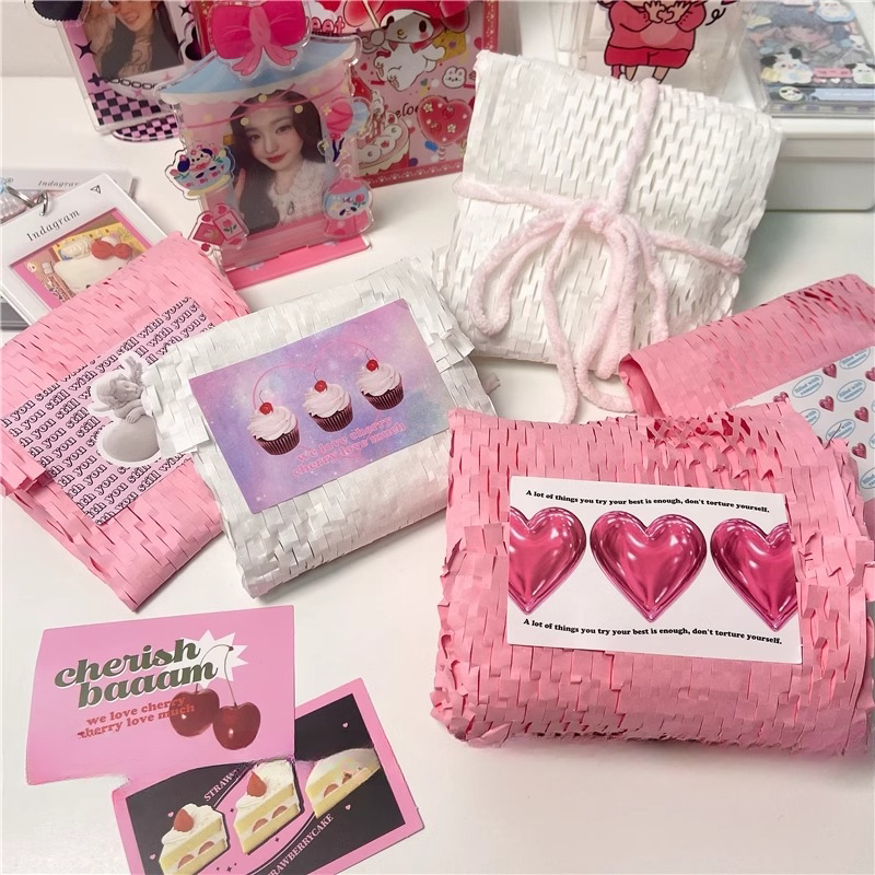 매우 유용한 기능 친환경 벌집 격자 포장지 절친한 친구를 위한 선물용 분홍색 포장지 충격 방지 기능