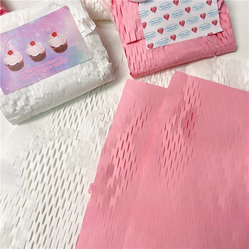 매우 유용한 기능 친환경 벌집 격자 포장지 절친한 친구를 위한 선물용 분홍색 포장지 충격 방지 기능