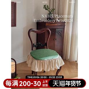 田园防滑荷叶边可拆洗餐椅坐垫套定制 孤品4折 蜡笔派椅垫英式